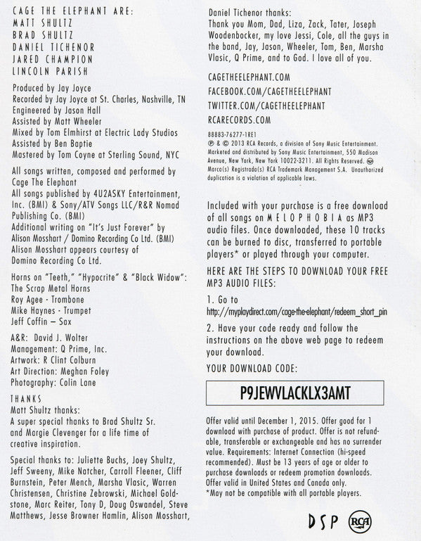 Melophobia (180 GRAM VINYL) | Mint (M) Mint (M) - ALT/INDIE *SEALED*