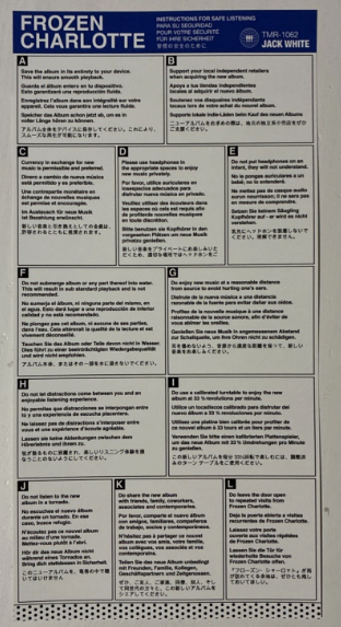 Jack White - Frozen Charlotte (LISTENING PARTY PROMO SHEET) | - ALT/INDIE *NEW*
