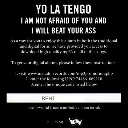 I Am Not Afraid Of You And I Will Beat Your Ass (2xVINYL) | Mint (M) Mint (M) - ALT/INDIE *SEALED*