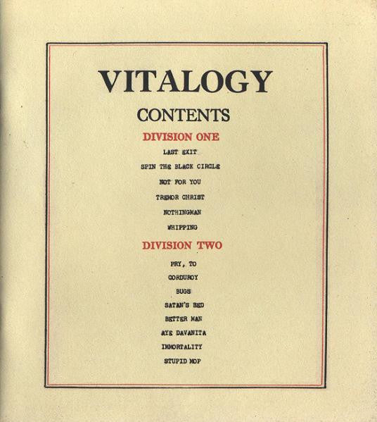 Vitalogy (CD) | Excellent (EX) Excellent (EX) - ALT/INDIE / USED *EXCELLENT*