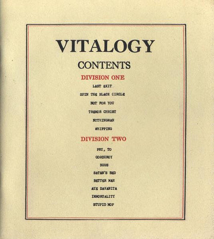 Vitalogy (CD) | Excellent (EX) Excellent (EX) - ALT/INDIE / USED *EXCELLENT*