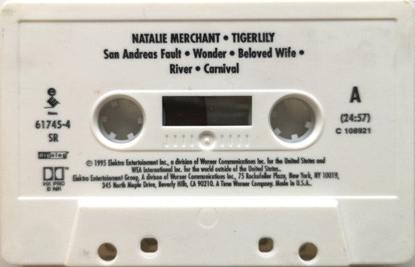 Natalie Merchant - Tigerlily (CASSETTE) | Excellent (EX) Excellent (EX) - ALT/INDIE / USED *EXCELLENT*