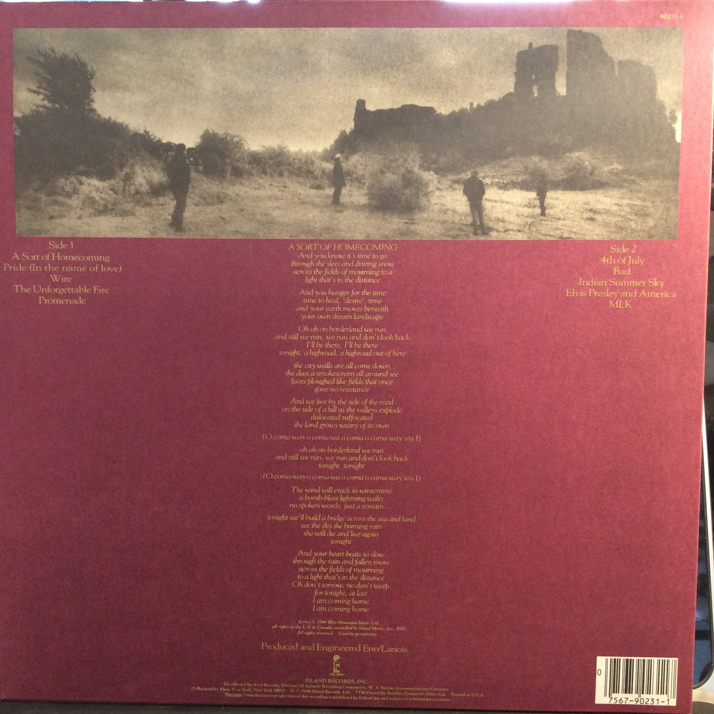 The Unforgettable Fire (VINYL) | Excellent (EX) Near Mint (NM) - ALT/INDIE / USED *EXCELLENT*