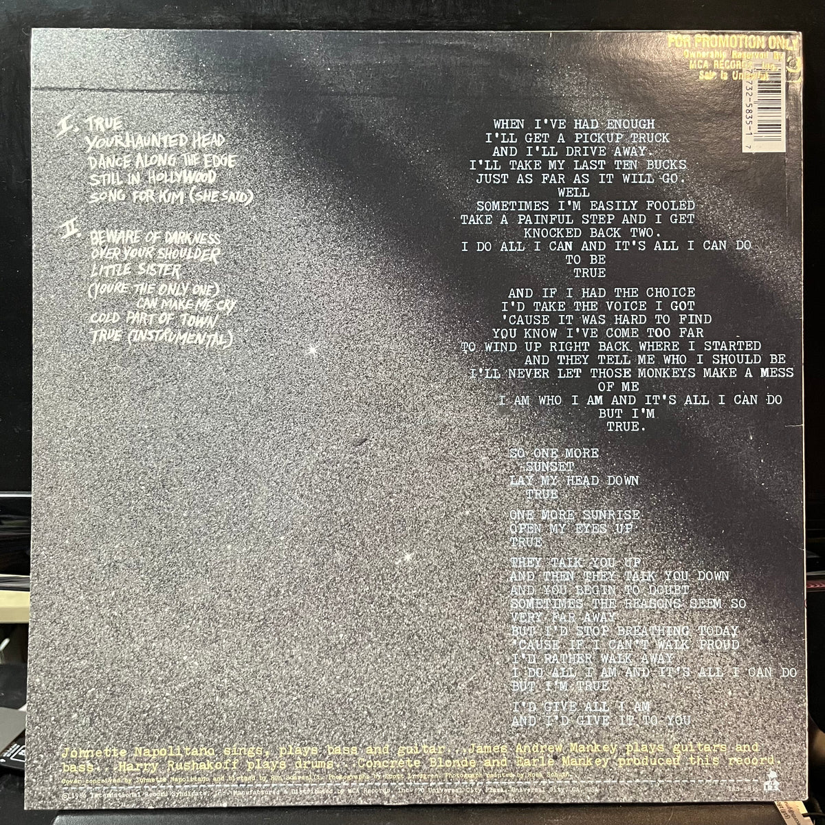 Concrete Blonde - Concrete Blonde (VINYL LP) | USED Near Mint (NM or M-) Near Mint (NM or M-) - ALT/INDIE / USED *NEAR MINT*