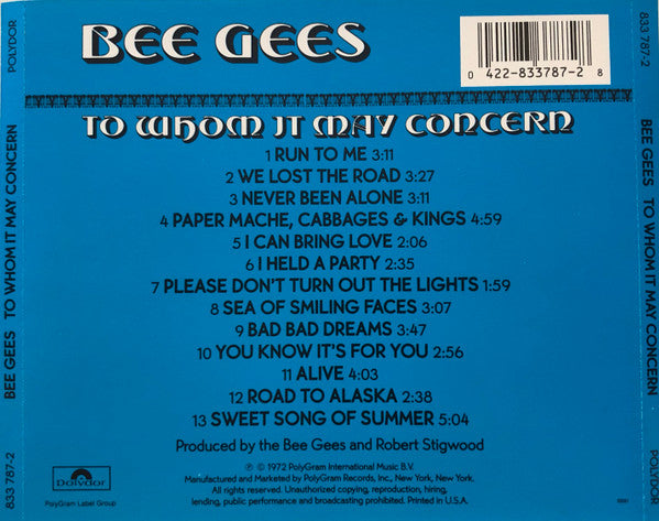 To Whom It May Concern (CD) | Near Mint (NM or M-) Near Mint (NM or M-) - ALT/INDIE / USED *NEAR MINT*