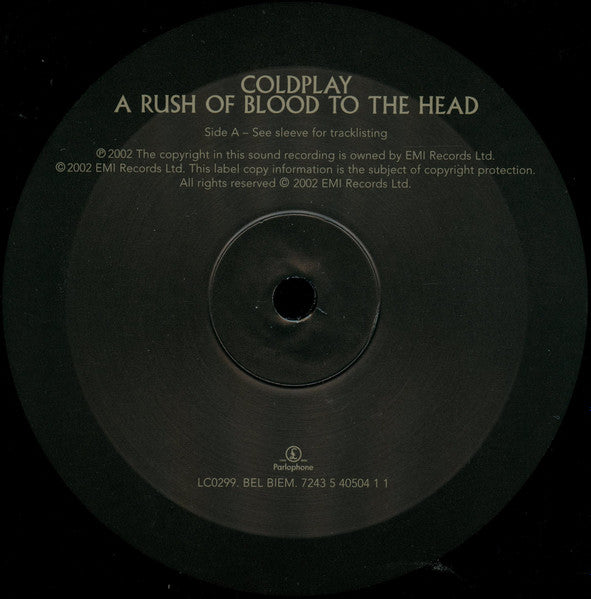 Coldplay - A Rush Of Blood To The Head (VINYL) | Near Mint (NM) Near Mint (NM) - ALT/INDIE / USED *NEAR MINT*