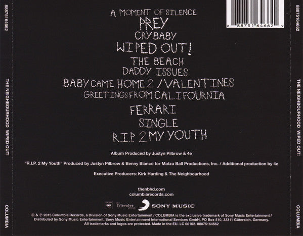 The Neighbourhood - Wiped Out! (CD THE [R]EVOLVE GROUP 88875164662 2015) | Near Mint (NM or M-) Near Mint (NM) - ALT/INDIE / USED *NEAR MINT*
