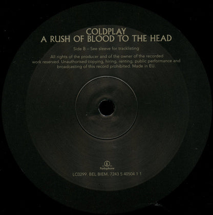 Coldplay - A Rush Of Blood To The Head (VINYL) | Near Mint (NM) Near Mint (NM) - ALT/INDIE / USED *NEAR MINT*