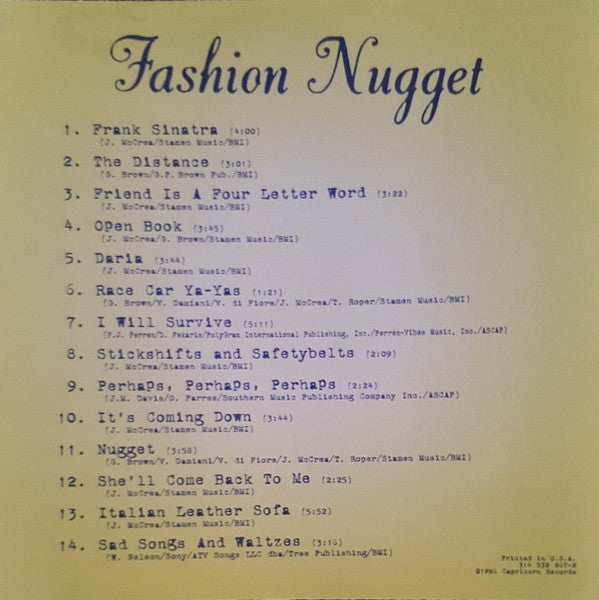 Fashion Nugget (CD) | Near Mint (NM) Near Mint (NM) - ALT/INDIE / USED *NEAR MINT*