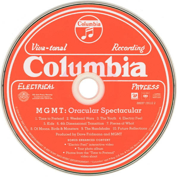 MGMT - Oracular Spectacular (CD) | Near Mint (NM) Near Mint (NM) - ALT/INDIE / USED *NEAR MINT*