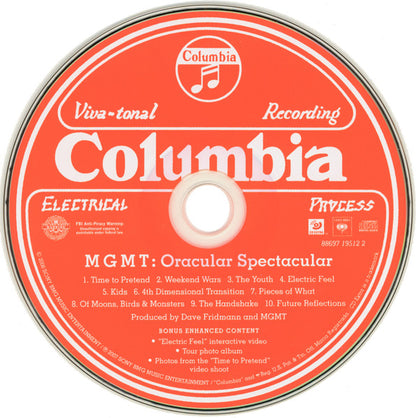 MGMT - Oracular Spectacular (CD) | Near Mint (NM) Near Mint (NM) - ALT/INDIE / USED *NEAR MINT*