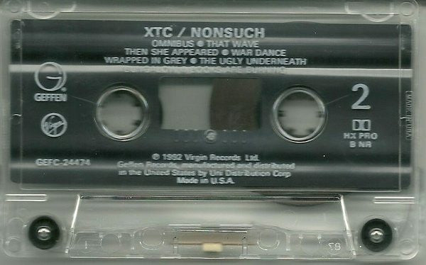XTC - Nonsuch *CASSETTE* | Near Mint (NM) Near Mint (NM) - ALT/INDIE / USED *NEAR MINT*