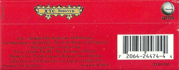 XTC - Nonsuch *CASSETTE* | Near Mint (NM) Near Mint (NM) - ALT/INDIE / USED *NEAR MINT*