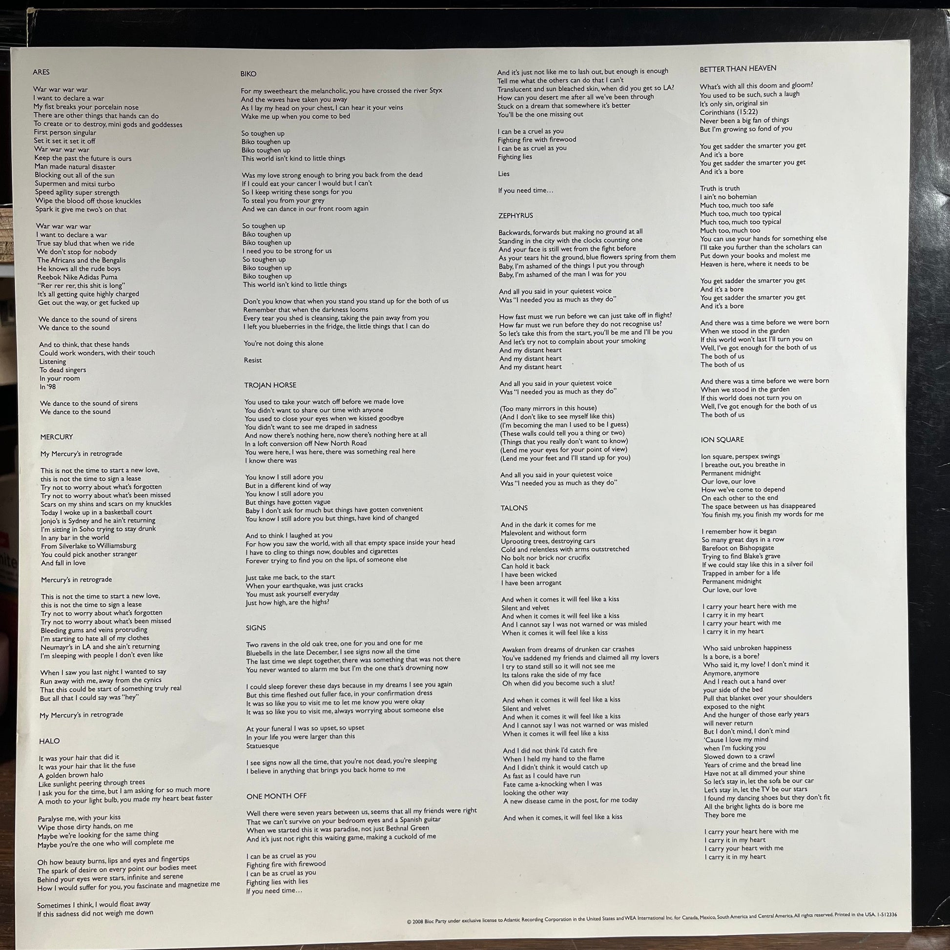 Intimacy (VINYL) | Very Good Plus Plus (VG++) Excellent (EX) - ALT/INDIE / USED *VERY GOOD++*