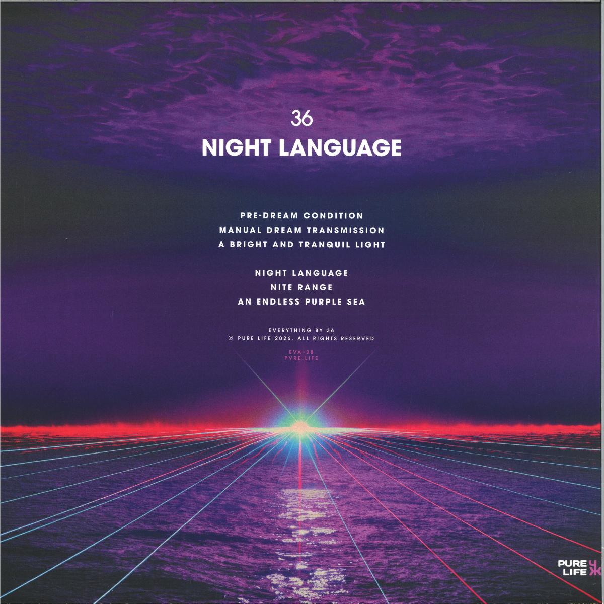 36 - Night Language (VINYL LP Pure Life) | NEW - AMBIENT *NEW*