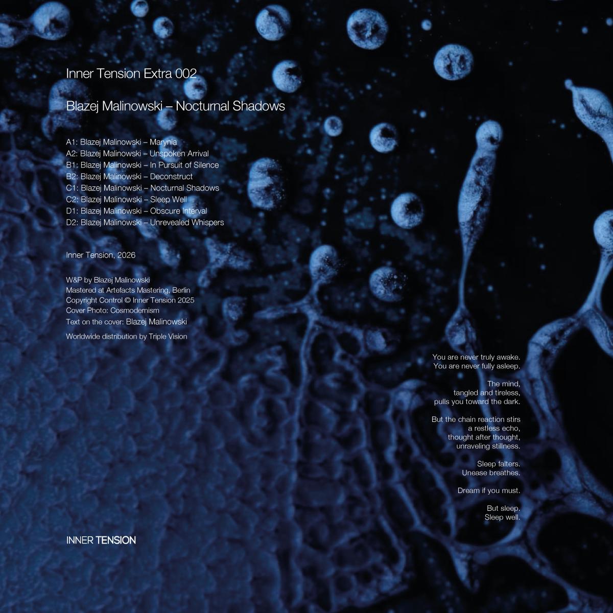 Blazej Malinowski - (PRESALE 10/16/26) Nocturnal Shadows (VINYL 2xLP Inner Tension) | NEW - AMBIENT *NEW*