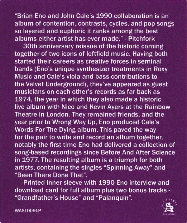Wrong Way Up (30th Anniversary) | Mint (M) Mint (M) - SYNTH-POP
