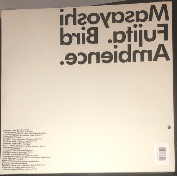 Masayoshi Fujita - Bird Ambience | Mint (M) Mint (M) - AMBIENT