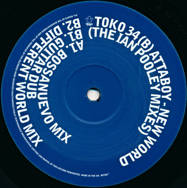 Attaboy New World (Ian Pooley Mixes) Toko Records 12" Very Good Plus (VG+) Very Good Plus (VG+)