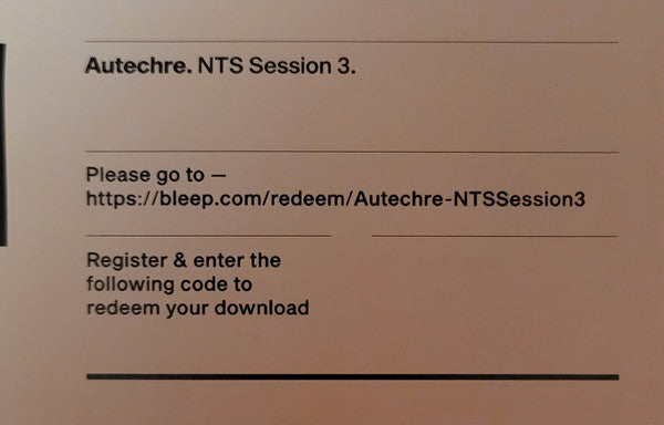 Autechre NTS Session 3 Warp Records 3xLP Mint (M) Mint (M)
