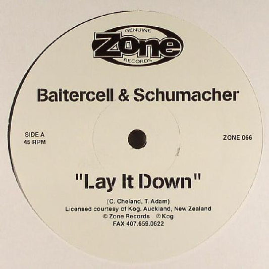 Baitercell & Schumacher Lay It Down Zone Records 12" Very Good Plus (VG+) Generic