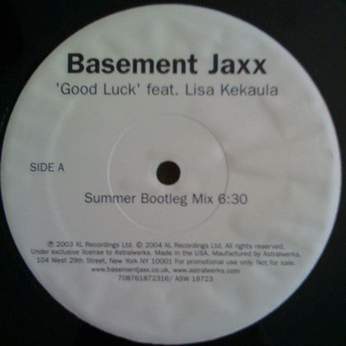Basement Jaxx Feat. Lisa Kekaula Good Luck Astralwerks 12", Promo Very Good Plus (VG+) Generic