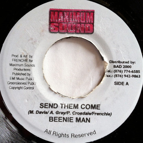 Beenie Man Send Them Come Maximum Sound 7" Near Mint (NM or M-) Near Mint (NM or M-)