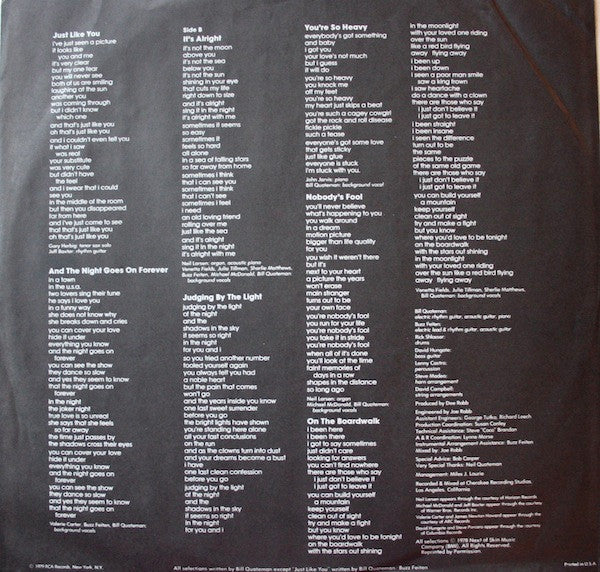 Bill Quateman Just Like You RCA Victor LP, Album Near Mint (NM or M-) Near Mint (NM or M-)