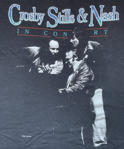 In Concert 1984 Two-Sided Black Shirt | Men's 100% Cotton Large Short Sleeve T-Shirt | Black