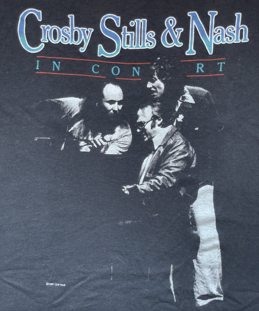 In Concert 1984 Two-Sided Black Shirt | Men's 100% Cotton Large Short Sleeve T-Shirt | Black