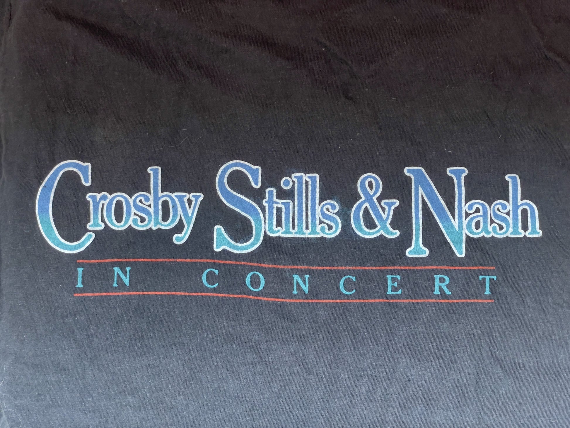 In Concert 1984 Two-Sided Black Shirt | Men's 100% Cotton Large Short Sleeve T-Shirt | Black