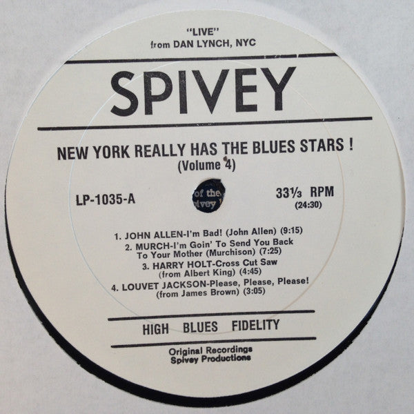 Various - New York Really Has The Blues Stars (Volume Four) (VINYL LP) | Near Mint- (NM-) Near Mint (NM) - BLUES/FUNK / USED *NEAR MINT-*