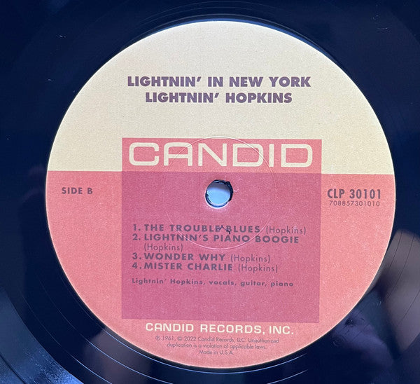 Lightnin' In New York | Mint (M) Mint (M) - BLUES *NEW*