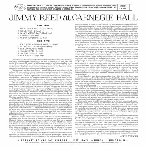 Jimmy Reed - (PRESALE 8/21/26) Jimmy Reed at Carnegie Hall (Bluesville Acoustic Sounds Series)(180G VINYL LP CRAFT 2026) | NEW - BLUES *NEW*