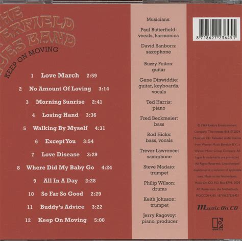 BUTTERFIELD BLUES BAND - (PRESALE 6/26/26) Keep On Moving (SACD) | Mint (M) Mint (M) - BLUES *NEW*