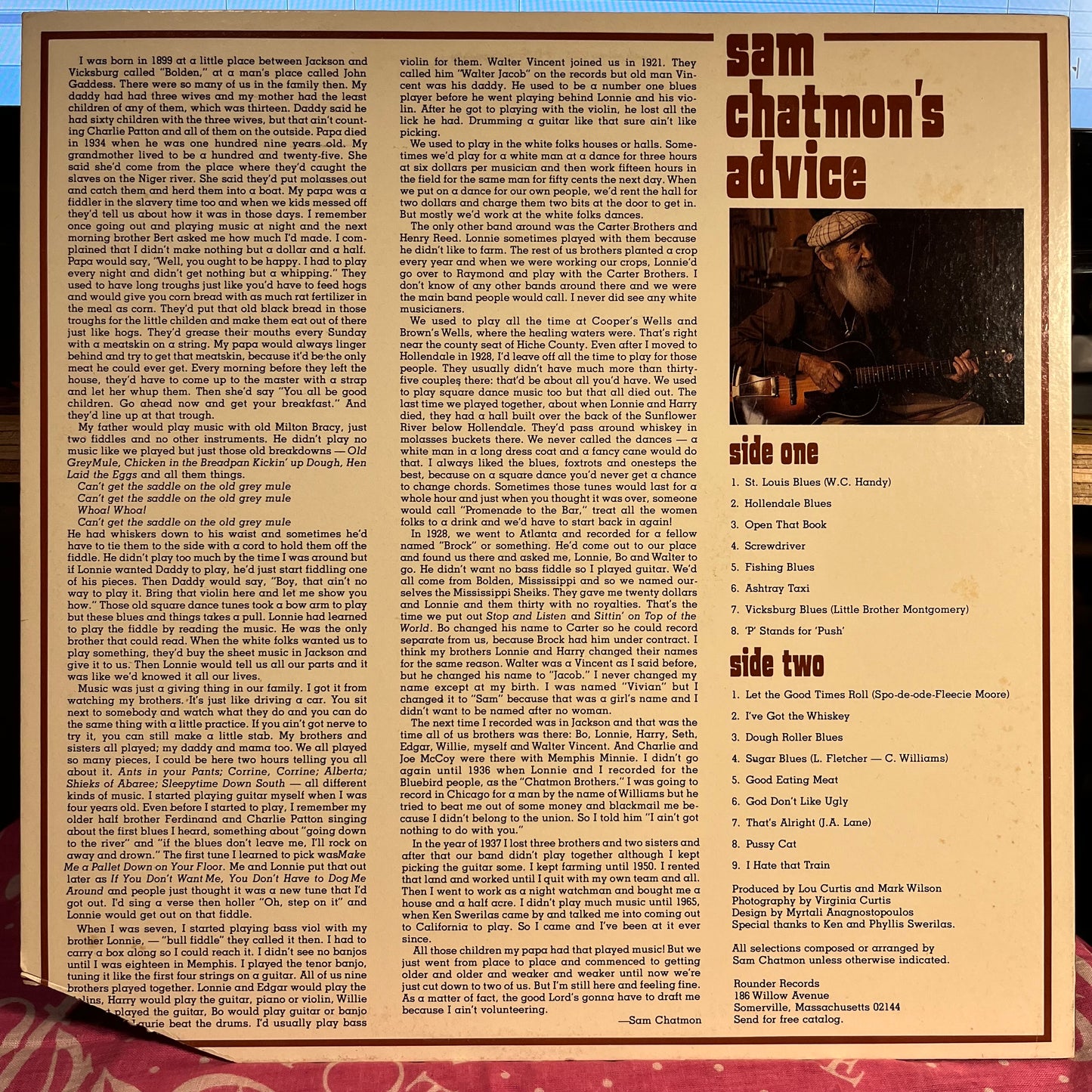 Sam Chatmon - Sam Chatmon's Advice | Excellent (EX) Excellent (EX) - BLUES / USED *EXCELLENT+*