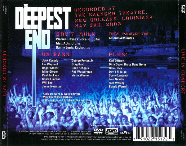 The Deepest End (Live In Concert) ( 2xCD, DVD) | Excellent+ (EX+) Excellent+ (EX+) - BLUES / USED *EXCELLENT+*
