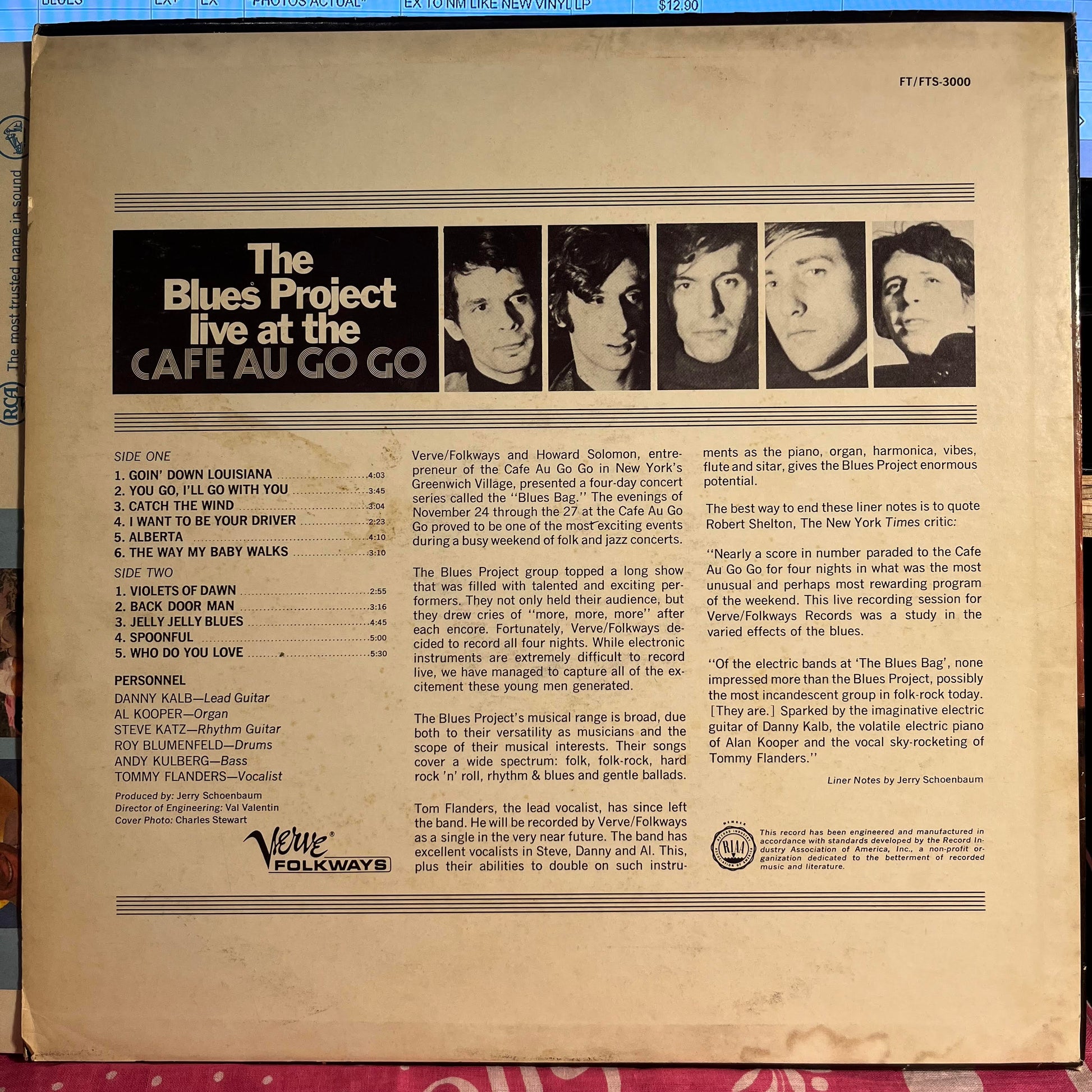 The Blues Project - Live At The Cafe Au Go Go *STEREO* | Excellent (EX) Excellent (EX) - BLUES / USED *EXCELLENT+*