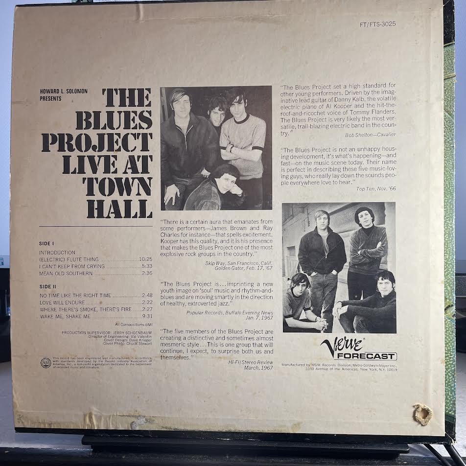 Live At Town Hall (VINYL) | Excellent+ (EX+) Very Good Plus (VG+) - BLUES / USED *EXCELLENT+*