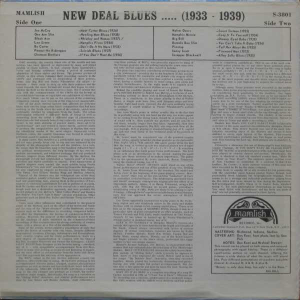 Various - New Deal Blues: 1933-1939 (VINYL LP MAMLISH S-3801 1970) | - BLUES / USED *NEAR MINT*
