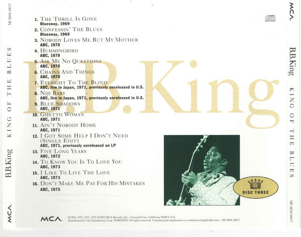 King Of The Blues (4xCD BOX) | Near Mint (NM) Excellent+ (EX+) - BLUES / USED *NEAR MINT*
