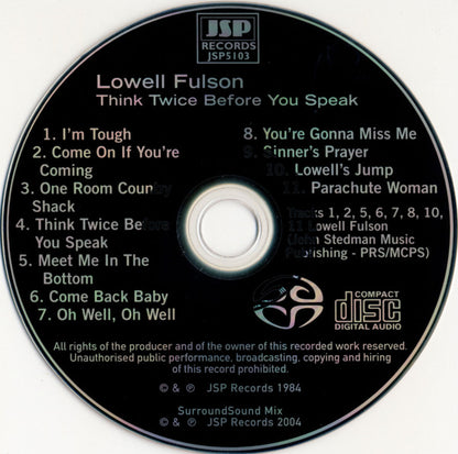 Lowell Fulson - Think Twice Before You Speak (SACD) | USED - BLUES / USED *NEAR MINT*
