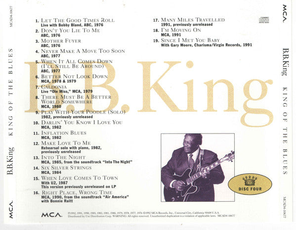 King Of The Blues (4xCD BOX) | Near Mint (NM) Excellent+ (EX+) - BLUES / USED *NEAR MINT*