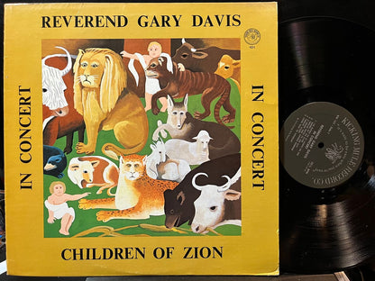 Rev. Gary Davis - Children Of Zion : Reverend Gary Davis In Concert (VINYL) | Near Mint (NM) Excellent+ (EX+) - BLUES / USED *NEAR MINT*