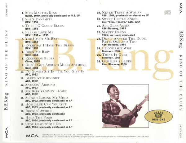 King Of The Blues (4xCD BOX) | Near Mint (NM) Excellent+ (EX+) - BLUES / USED *NEAR MINT*