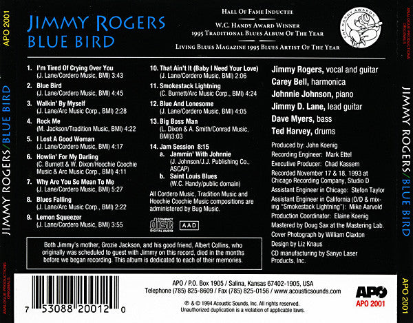 Jimmy Rogers - Blue Bird (CD) | USED - BLUES / USED *NEAR MINT*