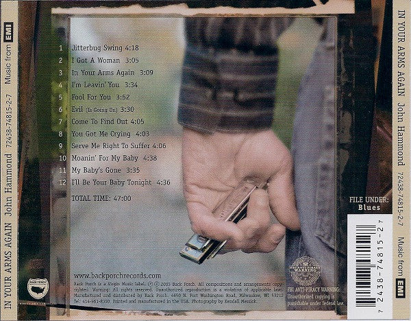 John Hammond - In Your Arms Again (CD) | USED - BLUES / USED *NEAR MINT*