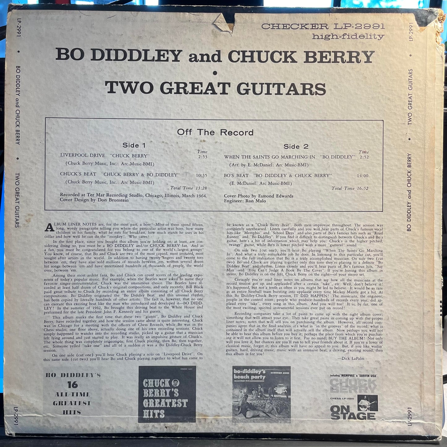 Bo Diddley - Two Great Guitars *REPRESS/US* | Very Good (VG) Very Good (VG) - BLUES / USED *VERY GOOD*