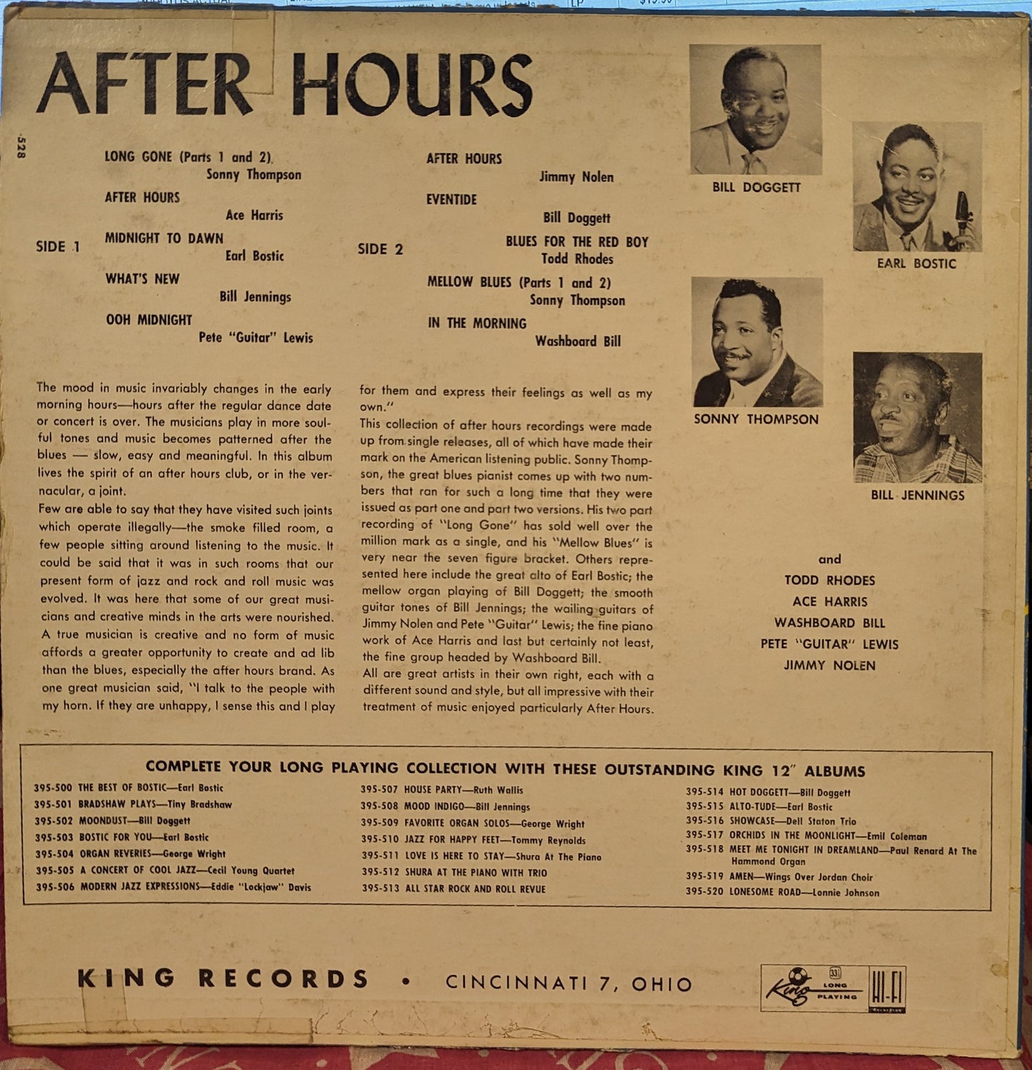 Various After Hours *MONO* Very Good (VG) Good Plus (G+)