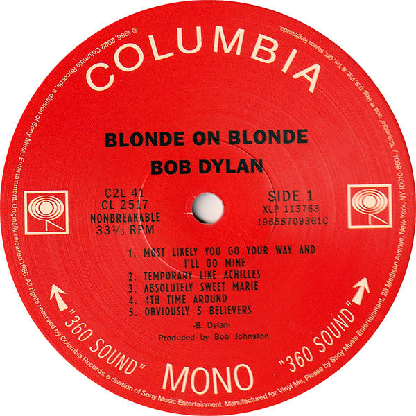 Bob Dylan - Blonde On Blonde (VMP | CLEAR BLONDE VINYL) | Mint (M) Mint (M) - FOLK *SEALED/COLOR*